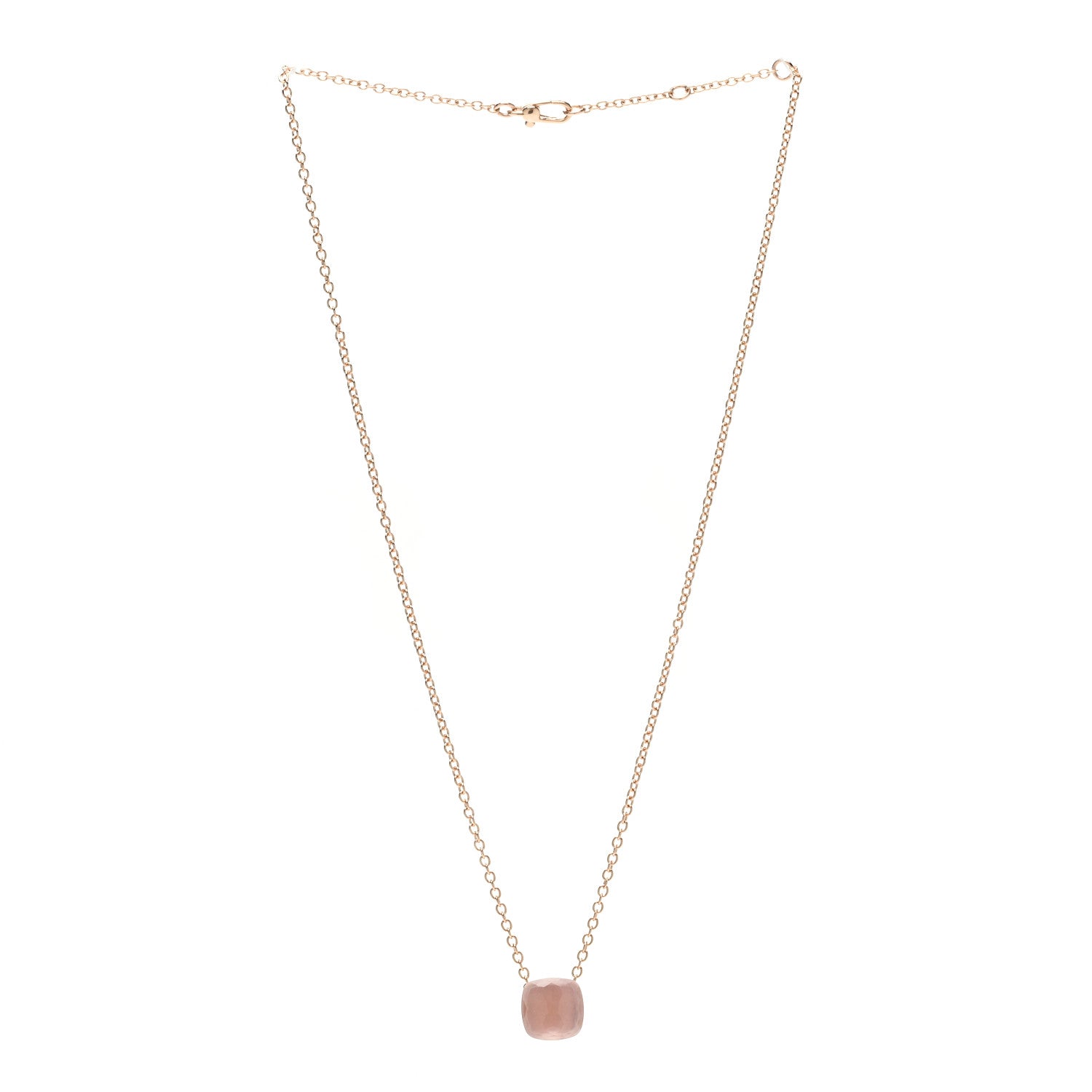 Pomellato 18K Rose Gold Rose Quartz Nudo Classic Pendant Necklace 2 of 6