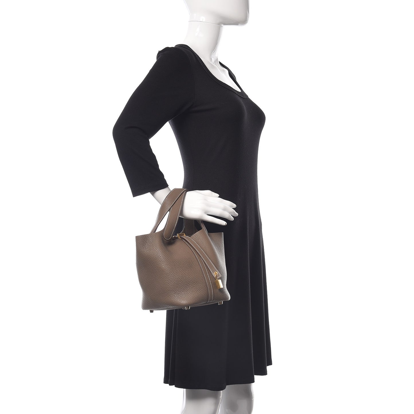 Taurillon Clemence Picotin Lock 18 PM Etoupe