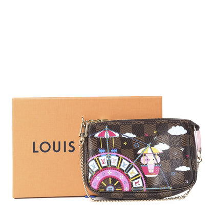 Louis Vuitton Damier Ebene 2020 Christmas Animation Big Wheel Mini Pochette Accessories Rose Ballerine 11 of 11