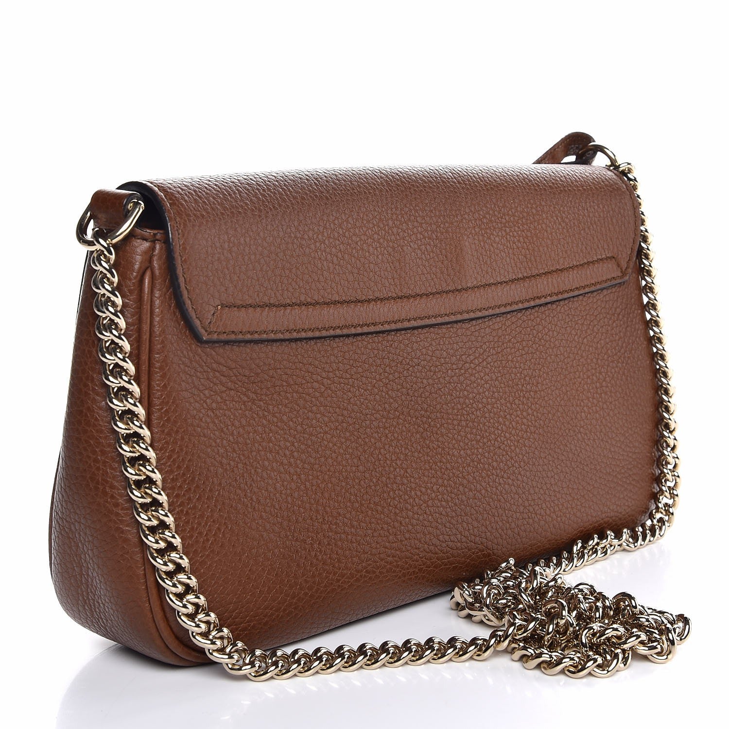 Gucci Pebbled Calfskin Medium Soho Flap Crossbody Brown 3 of 7
