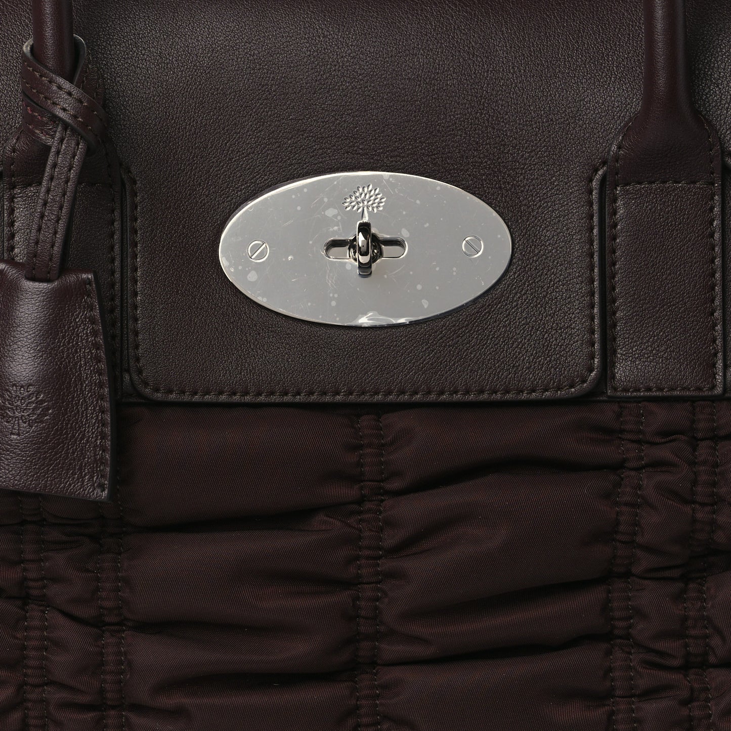 Ruched Nylon Calfskin Bayswater Oxblood