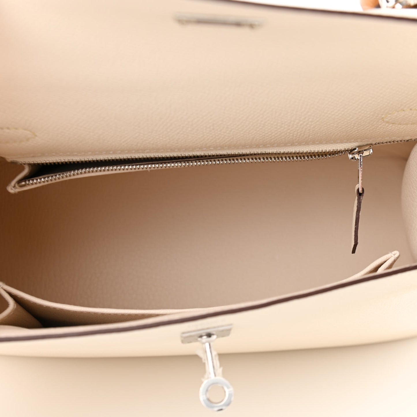 Epsom Tri-Color Kelly Sellier 25 Nata Jaune Poussin Sesame