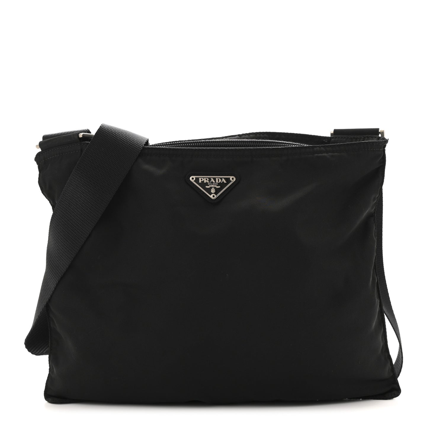 Nylon Vela Flat Messenger Bag Black