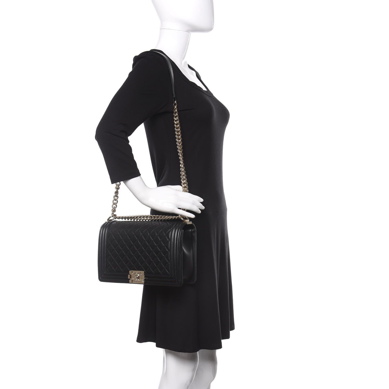 Chanel Lambskin Quilted New Medium Boy Flap Black 2 of 15