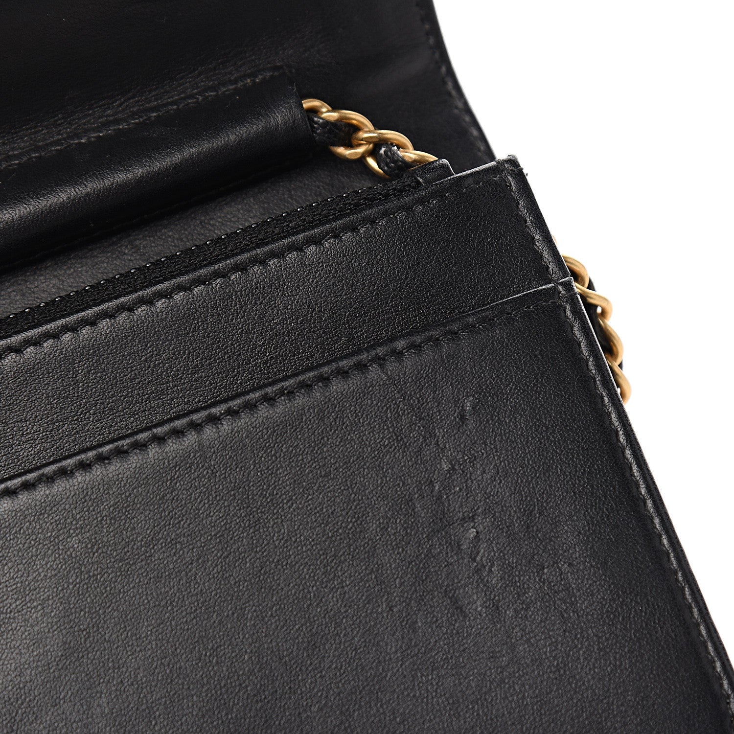 Chanel Caviar Quilted Boy Wallet On Chain WOC Black 12 of 14