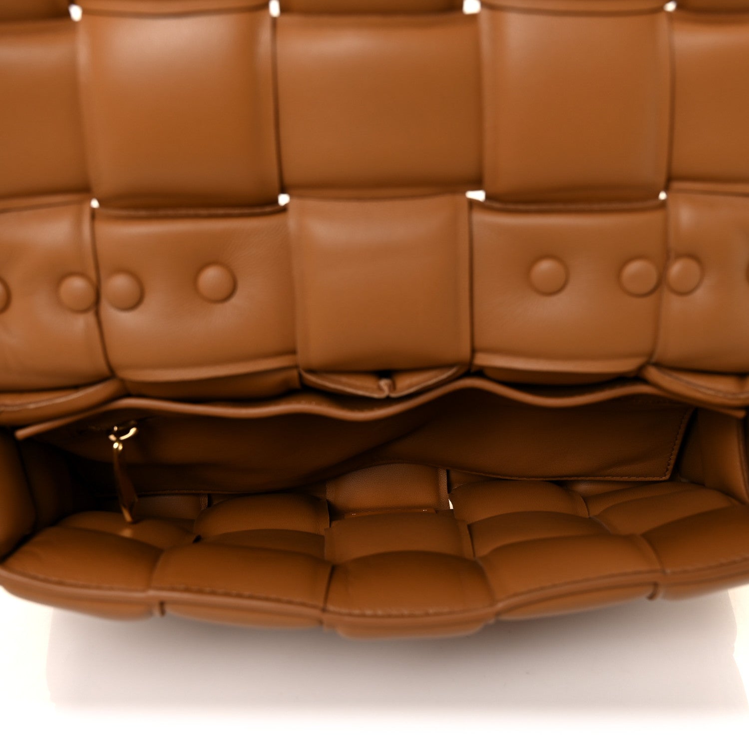 Bottega Veneta Lambskin Maxi Intreccio Padded Chain Cassette Crossbody Bag Caramel 5 of 8