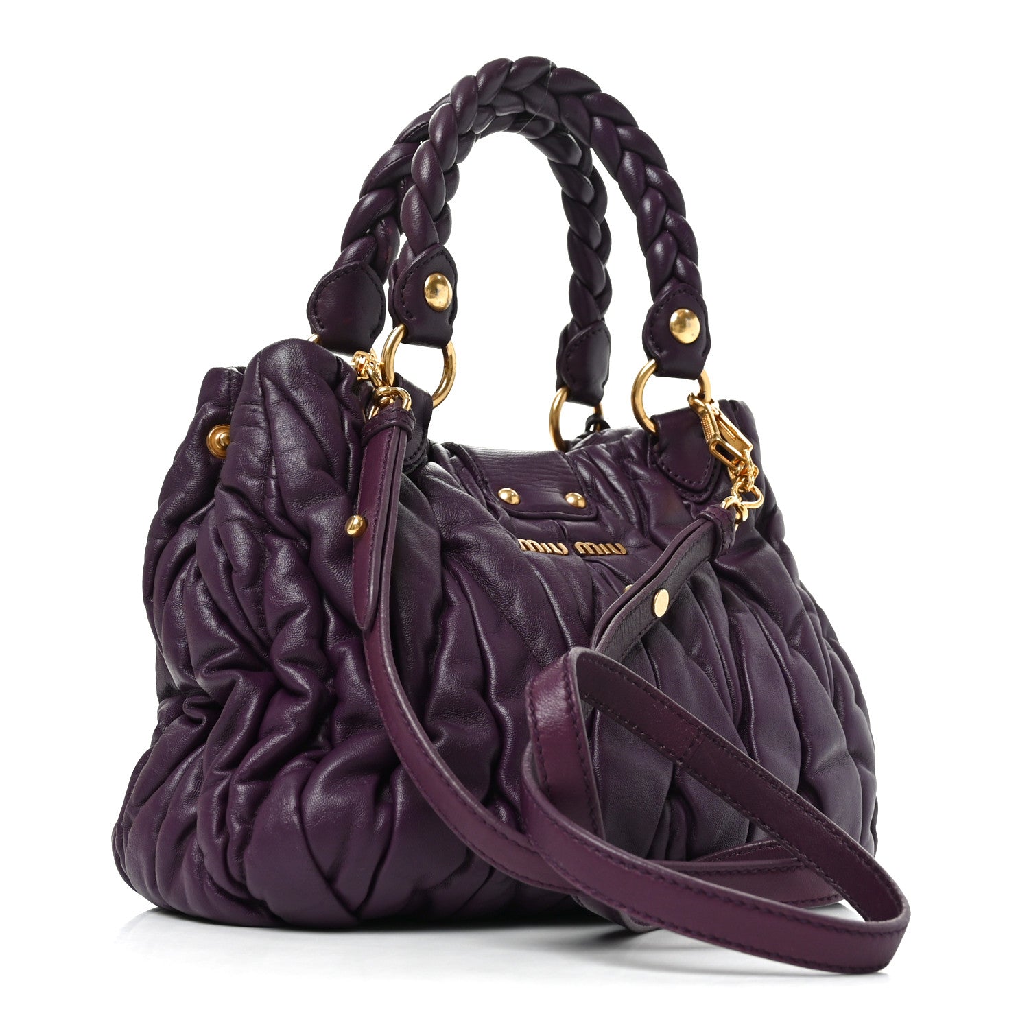 Miu Miu Nappa Matelasse Lux Coffer Bag Purple 3 of 9
