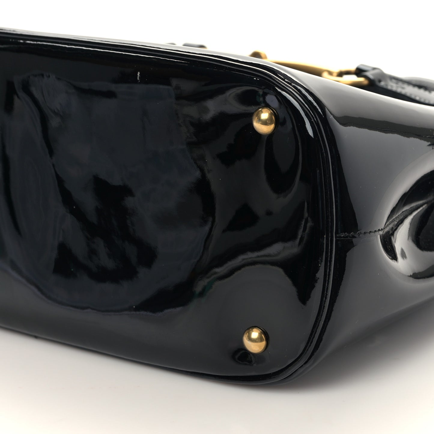 Patent Medium Bright Bit Top Handle Tote Black