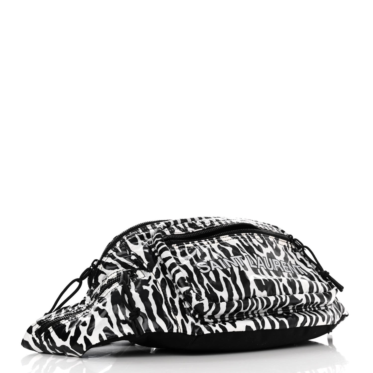 Saint Laurent Nylon Leopard Print Belt Bag Black 4 of 10