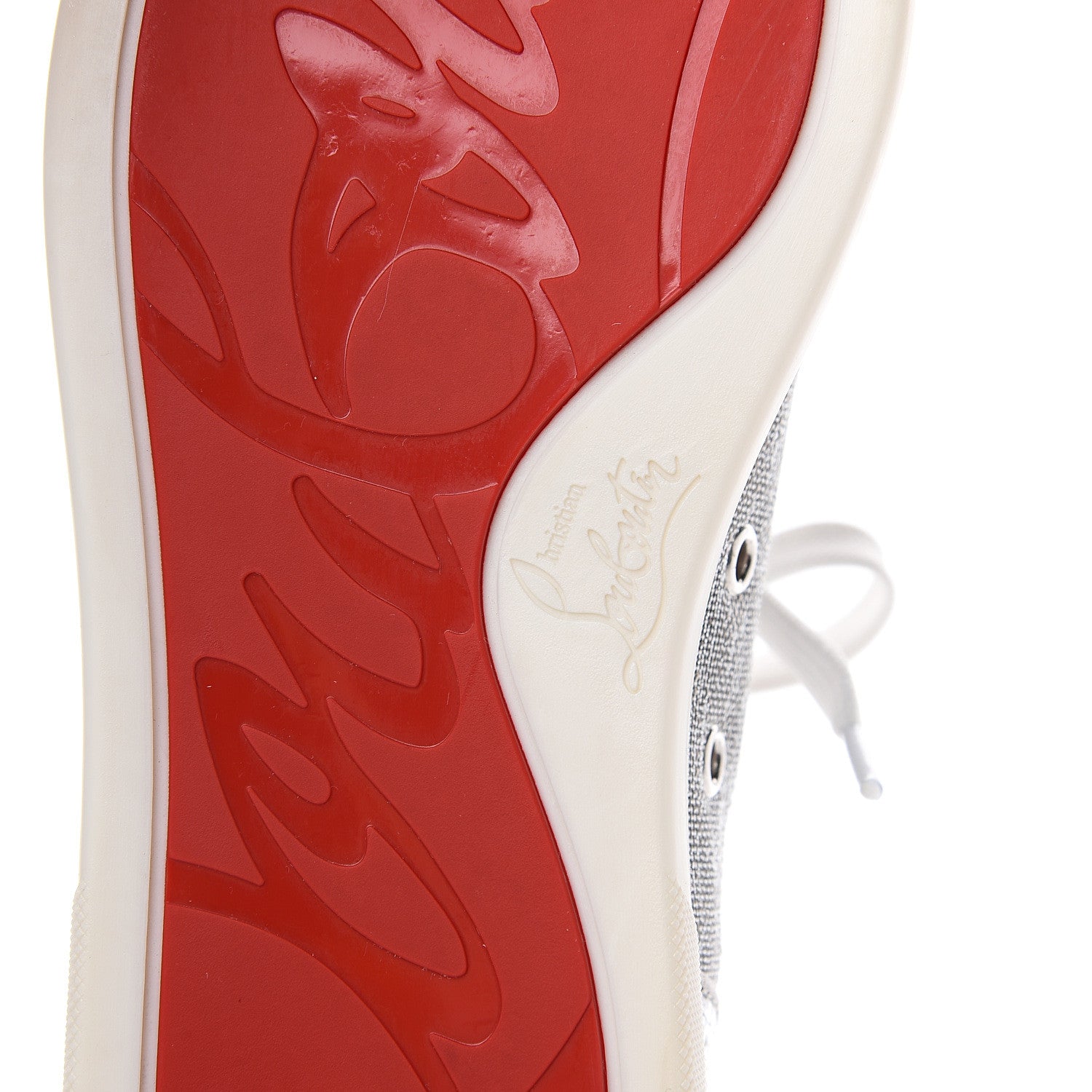 Christian Louboutin Metallic Louis Junior Spikes Flat Sneakers 41 Silver 7 of 11