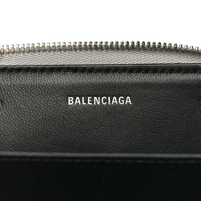 Balenciaga Metallic Calfskin Losange Monogram Everyday Zip Around Card Case Silver Black White 6 of 11