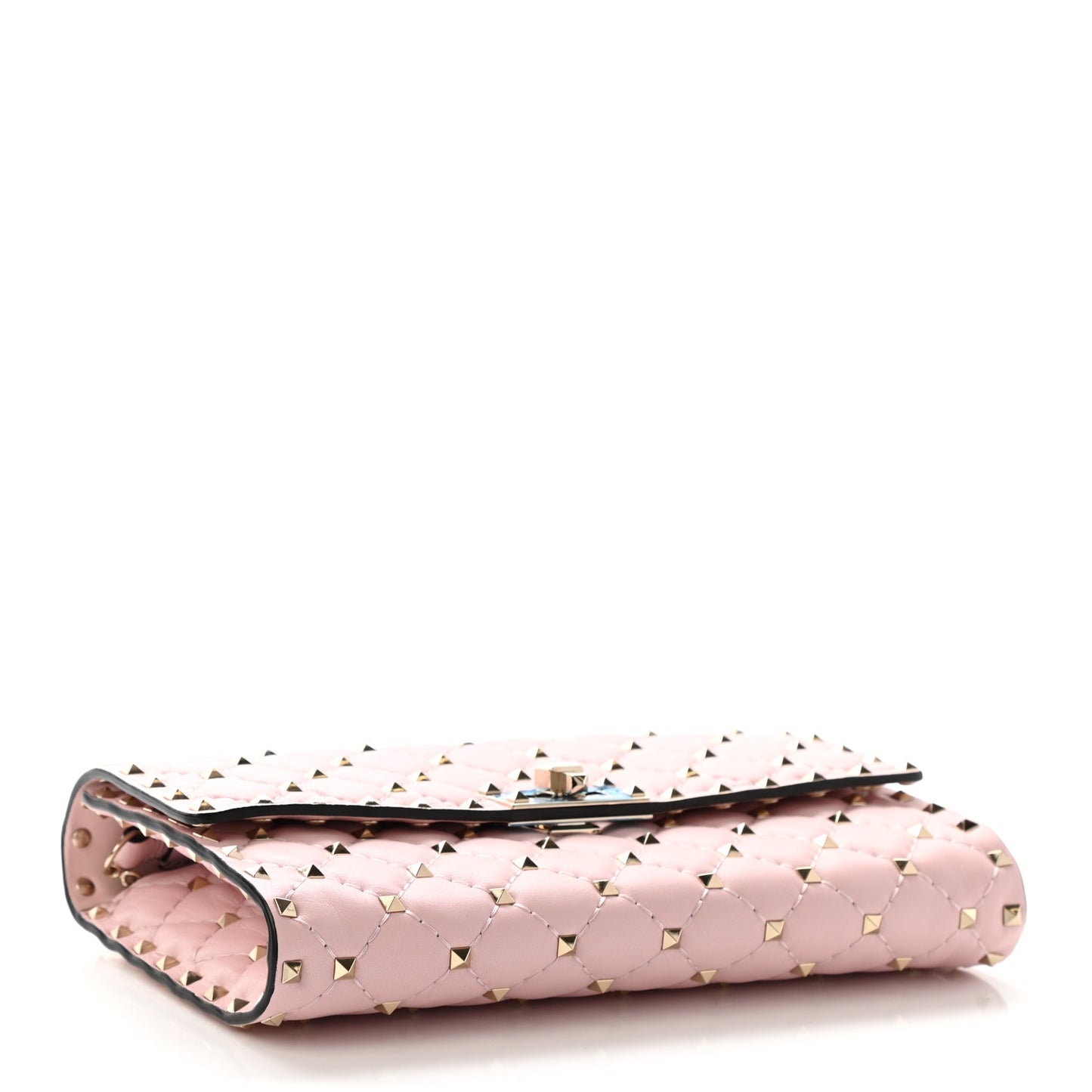 Nappa Rockstud Spike Wallet on Chain Water Rose