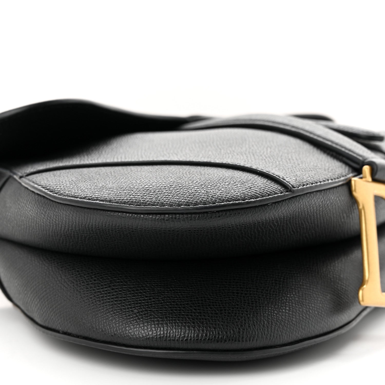 Christian Dior Grained Calfskin Saddle Bag With Strap Black 9 of 11
