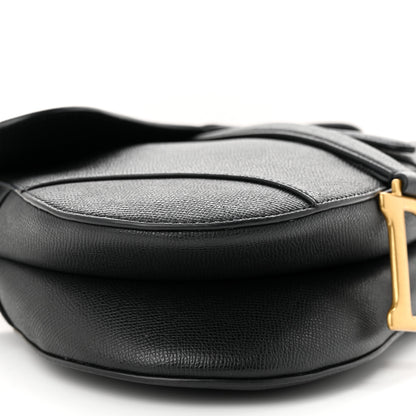 Christian Dior Grained Calfskin Saddle Bag With Strap Black 9 of 11