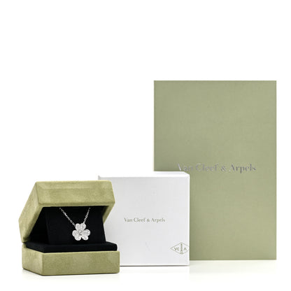 Van Cleef & Arpels 18K White Gold Diamond Small Frivole Pendant Necklace 5 of 5