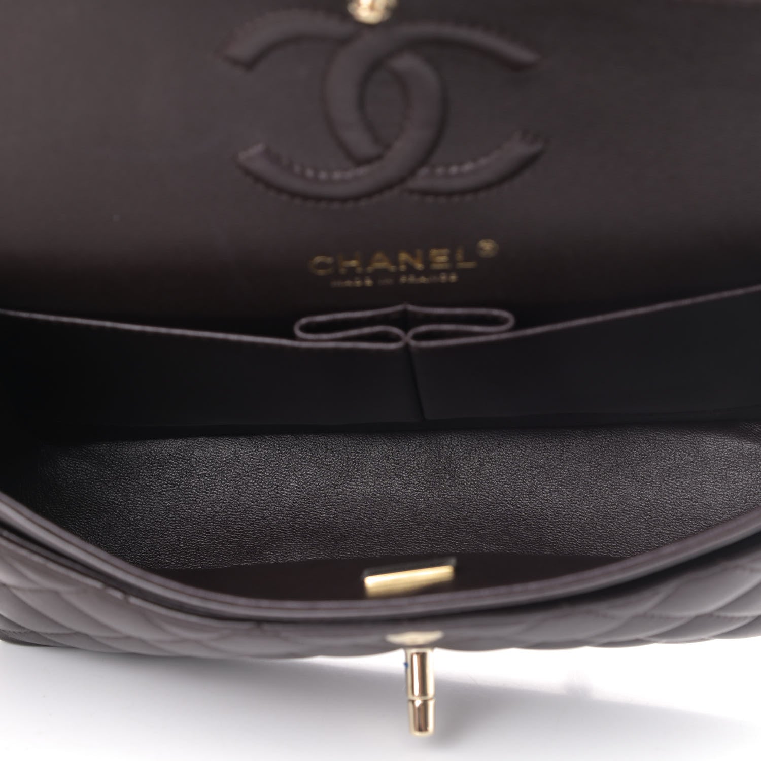 Chanel Lambskin Quilted Small Double Flap Dark Brown 4 of 8