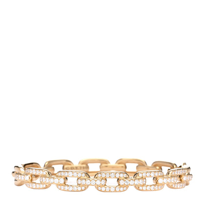 David Yurman 18K Yellow Gold Diamond 7mm Stax Chain Link Bracelet 1 of 3