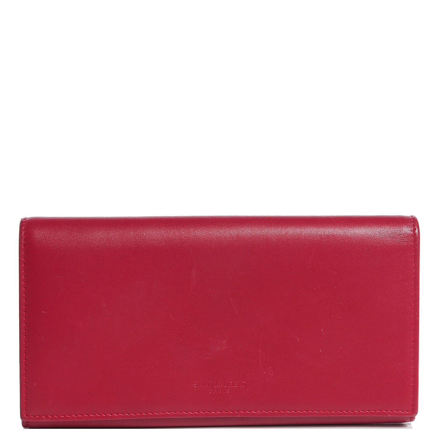 Leather Classic Large Marquage Flap Wallet Red