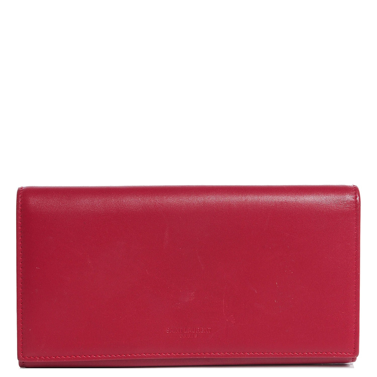 Saint Laurent Leather Classic Large Marquage Flap Wallet Red 1 of 8