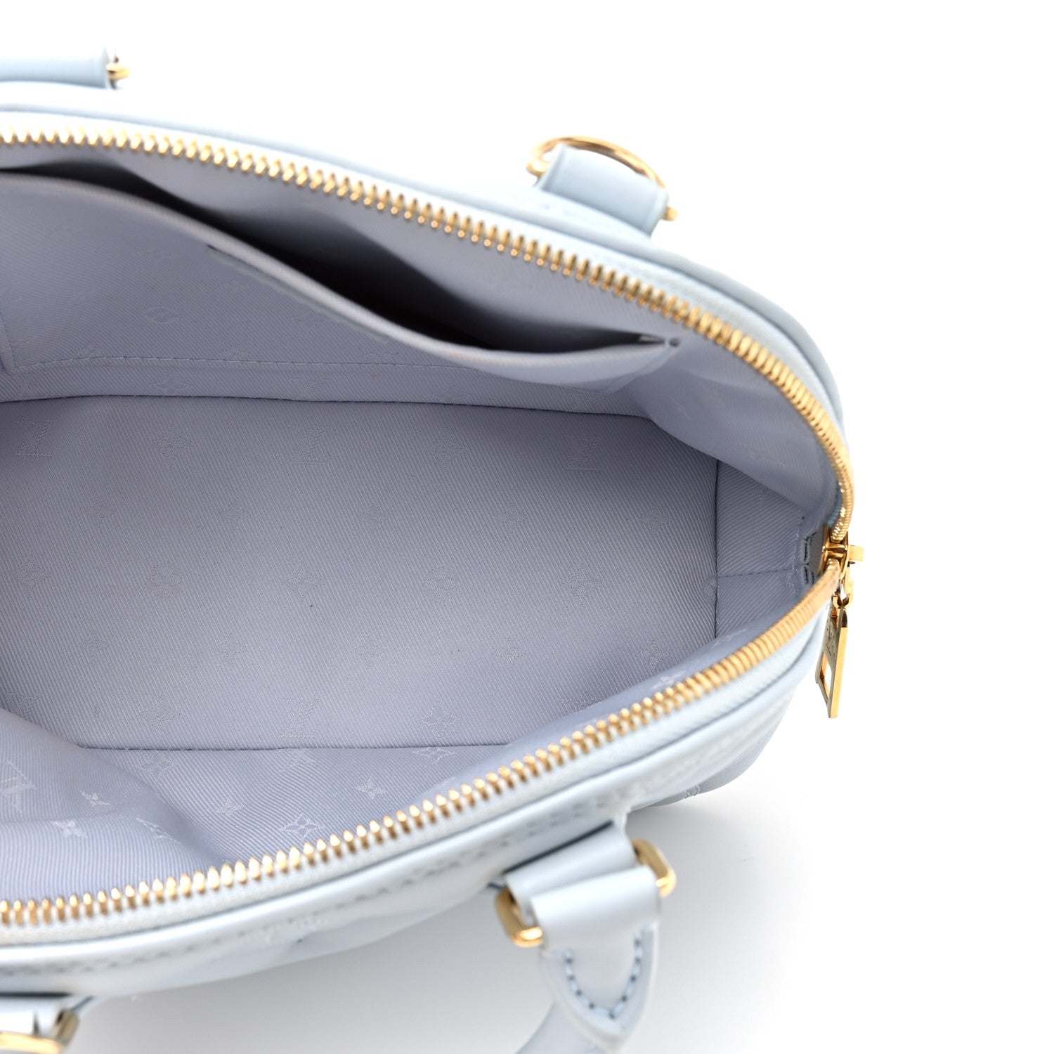 Louis Vuitton Calfskin Bubblegram Alma BB Ice Blue 5 of 10