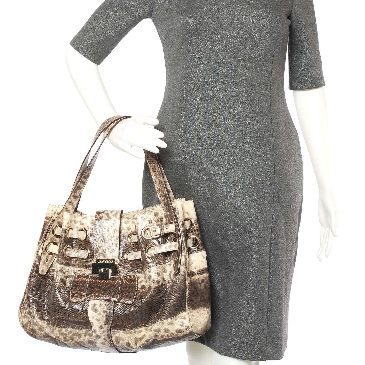 Jimmy Choo Watersnake Ramona Natural 3 of 6