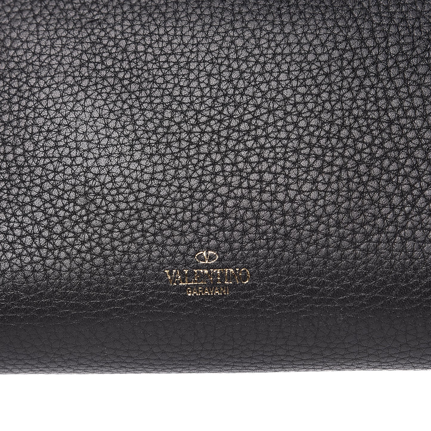 Grainy Calfskin Rockstud Double Flap Crossbody Bag Black
