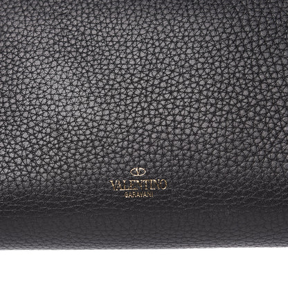 Valentino Garavani Grainy Calfskin Rockstud Double Flap Crossbody Bag Black 10 of 10