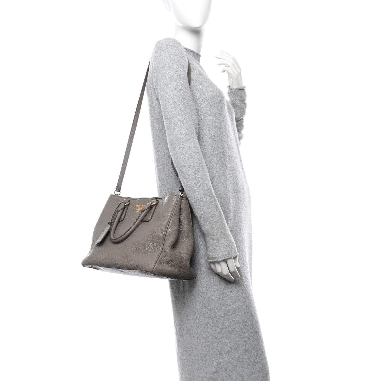 Prada Vitello Daino Tote Pomice 2 of 11