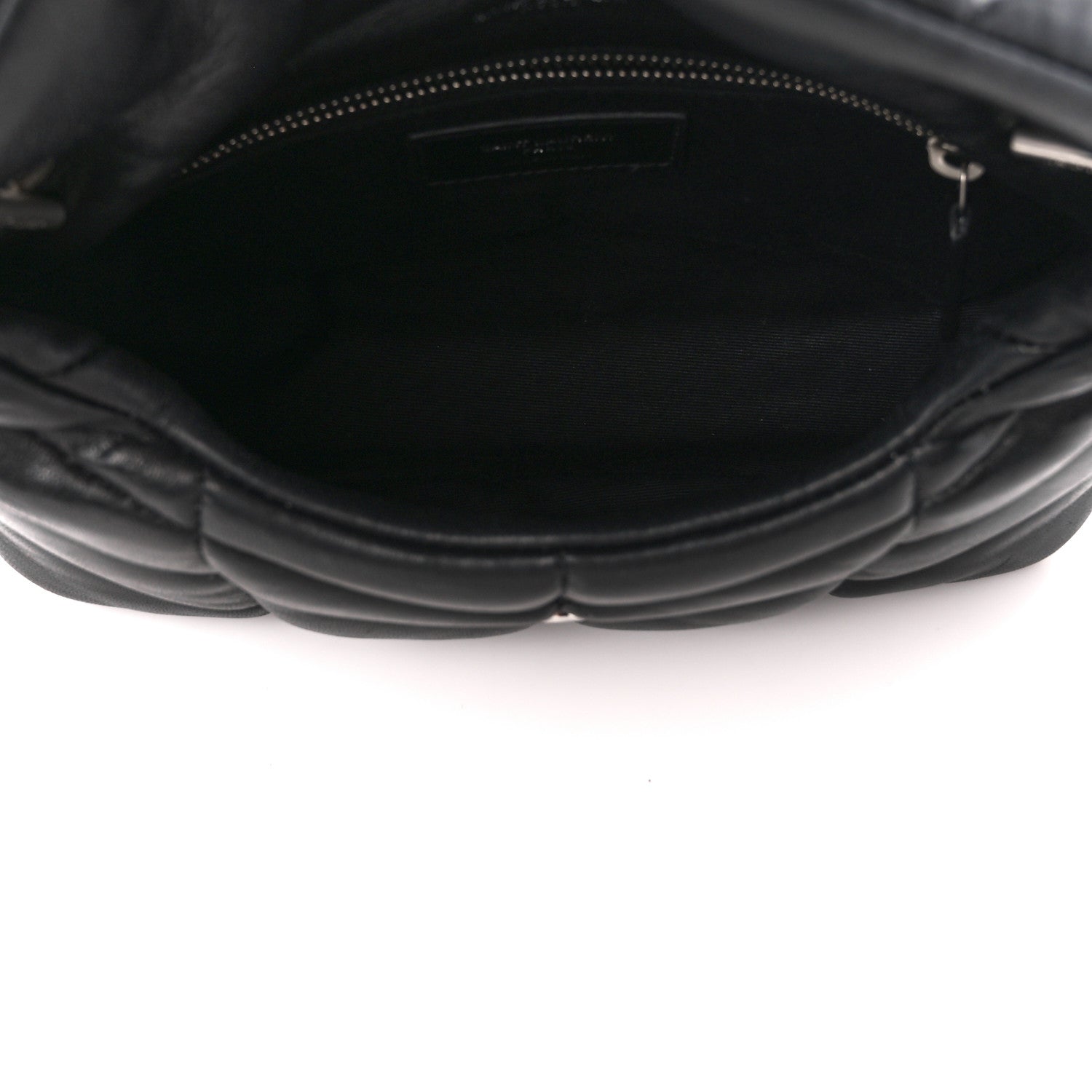 Saint Laurent Lambskin Quilted Toy Loulou Puffer Monogram Chain Satchel Black 5 of 11
