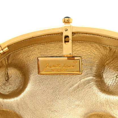 Judith Leiber Swarovski Crystal Hedgehog Wilbur Minaudiere Clutch Gold Silver 7 of 10