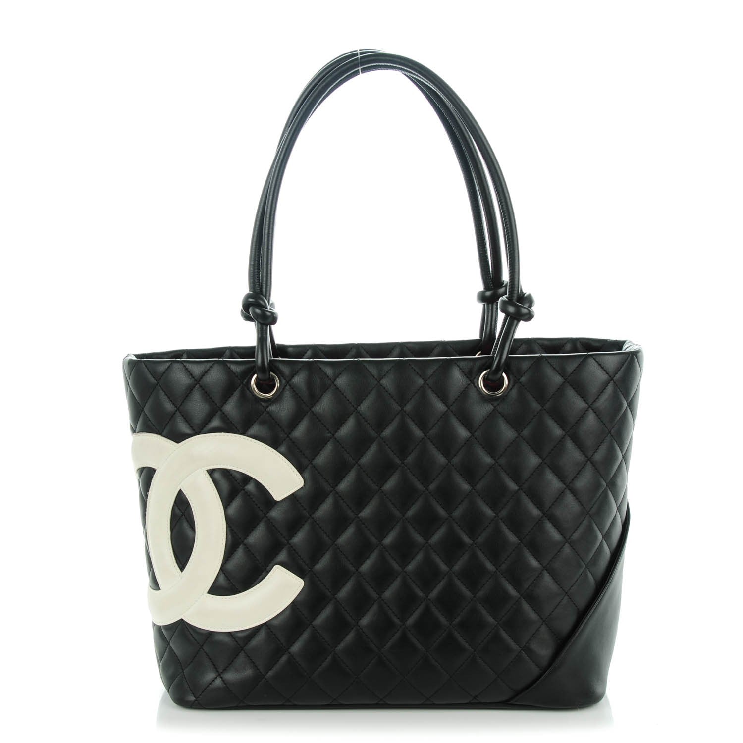 Chanel Calfskin Quilted Large Cambon Tote Black White 1 of 7