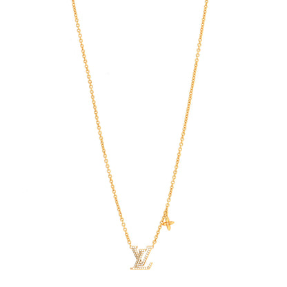Louis Vuitton Metal Crystal LV Iconic Necklace Gold 1 of 6