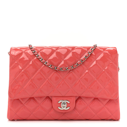 Chanel Patent Quilted Clutch with Chain Flap Fuchsia 1 of 14