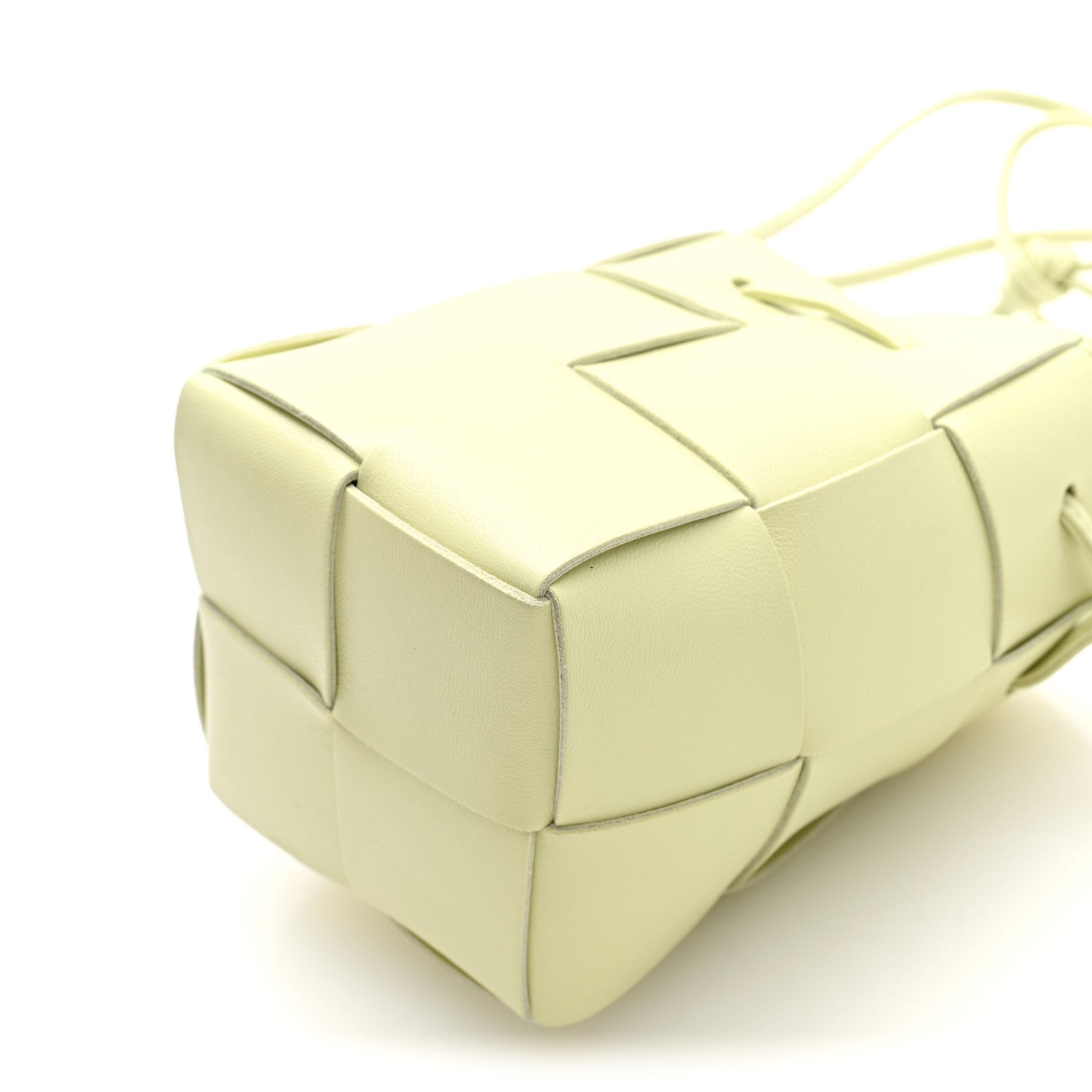 Bottega Veneta Nappa Maxi Intrecciato Mini Cassette Bucket Bag Lemon Washed 9 of 9