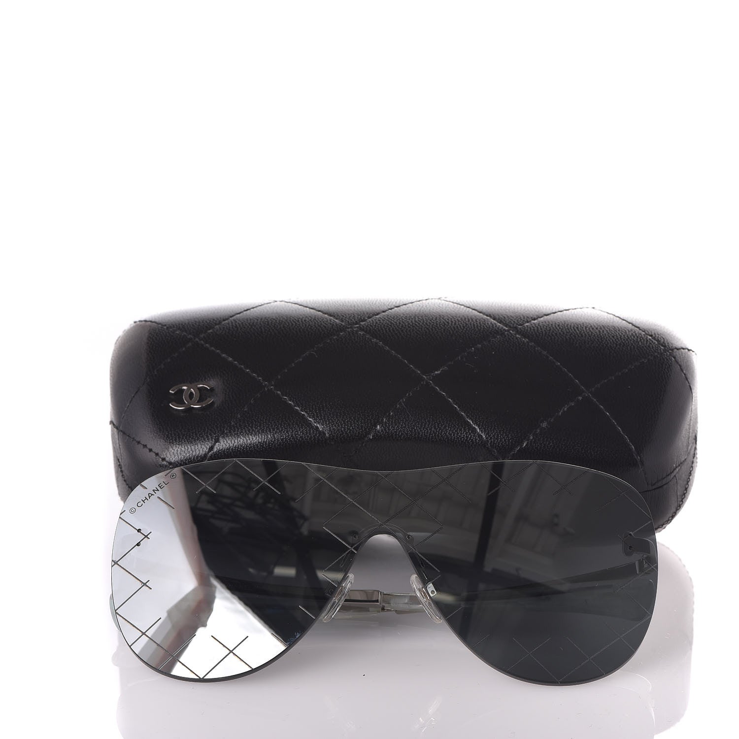 Chanel Shield Runway Sunglasses 4215 Silver Grey 9 of 9