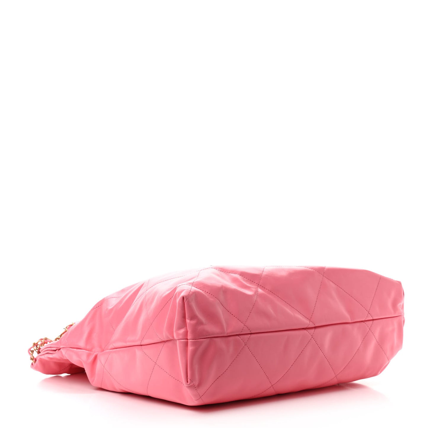 Shiny Calfskin Quilted Large Chanel 22 Coral Pink