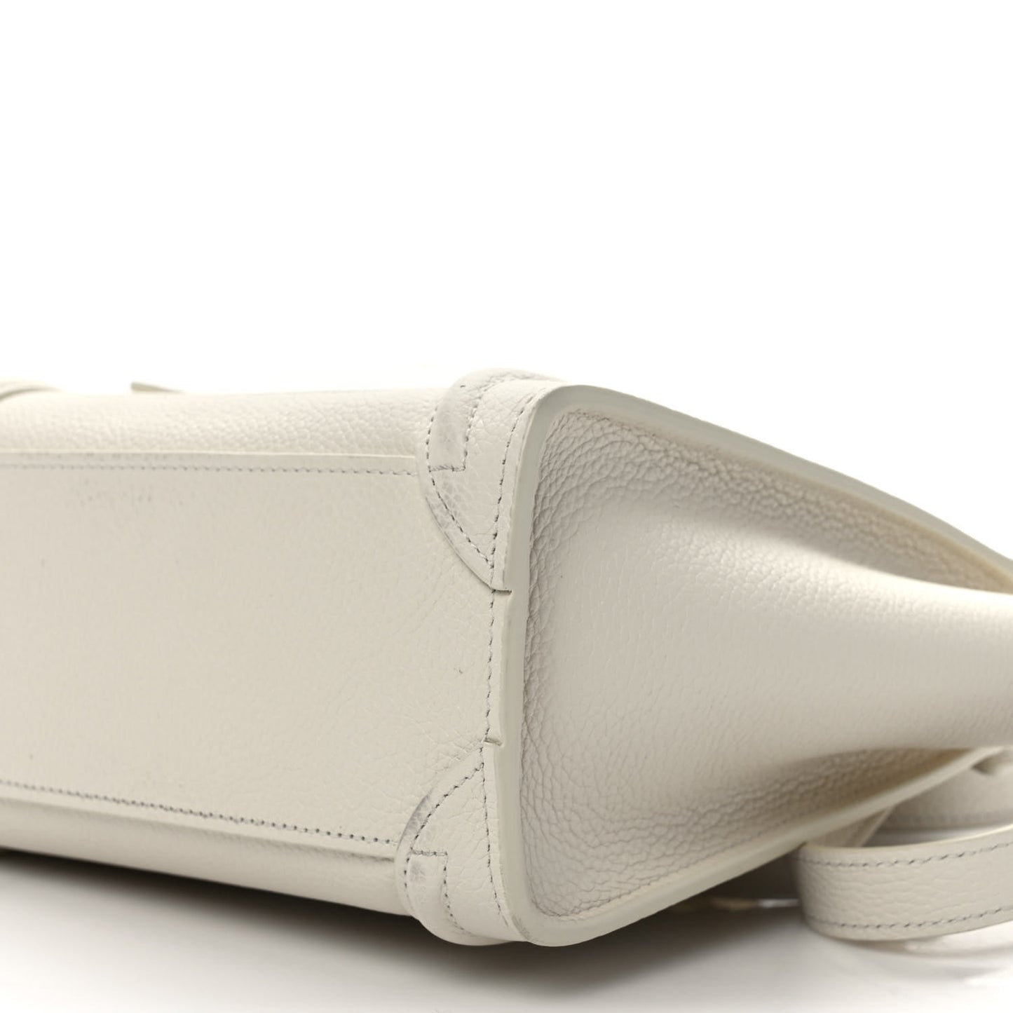 Drummed Calfskin Nano Luggage Chalk