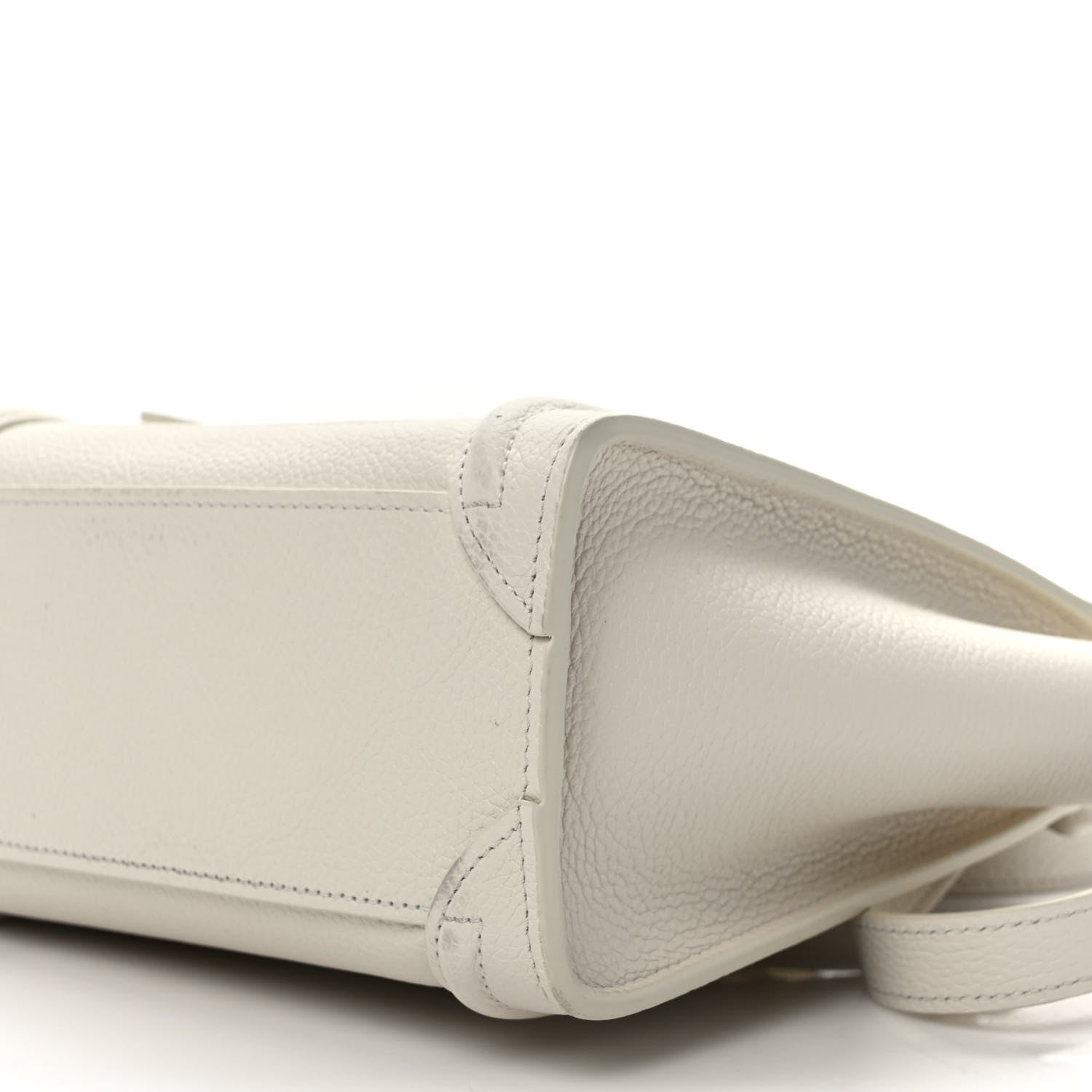 Celine Drummed Calfskin Nano Luggage Chalk 9 of 12