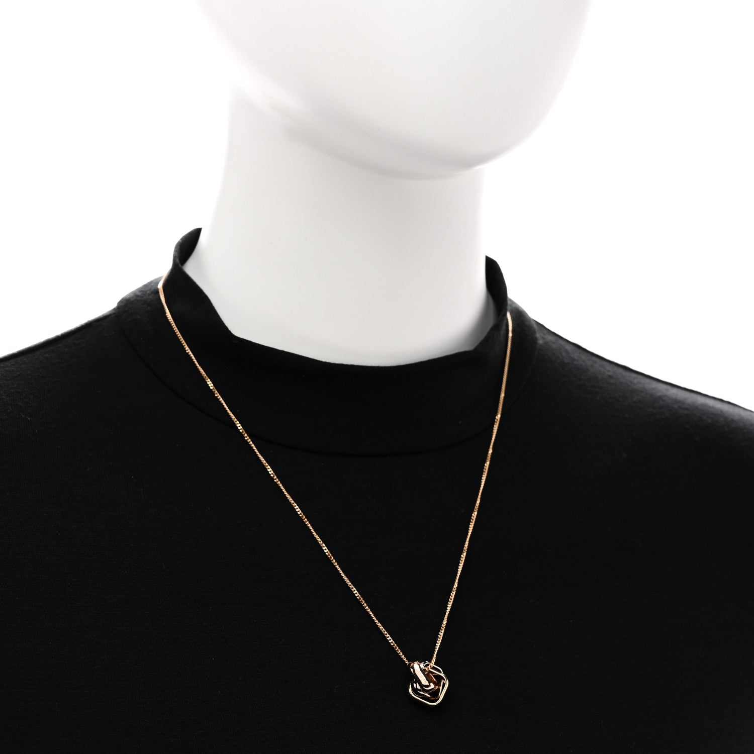 Cartier 18K Pink Yellow White Gold Trinity Square Pendant Necklace 2 of 5