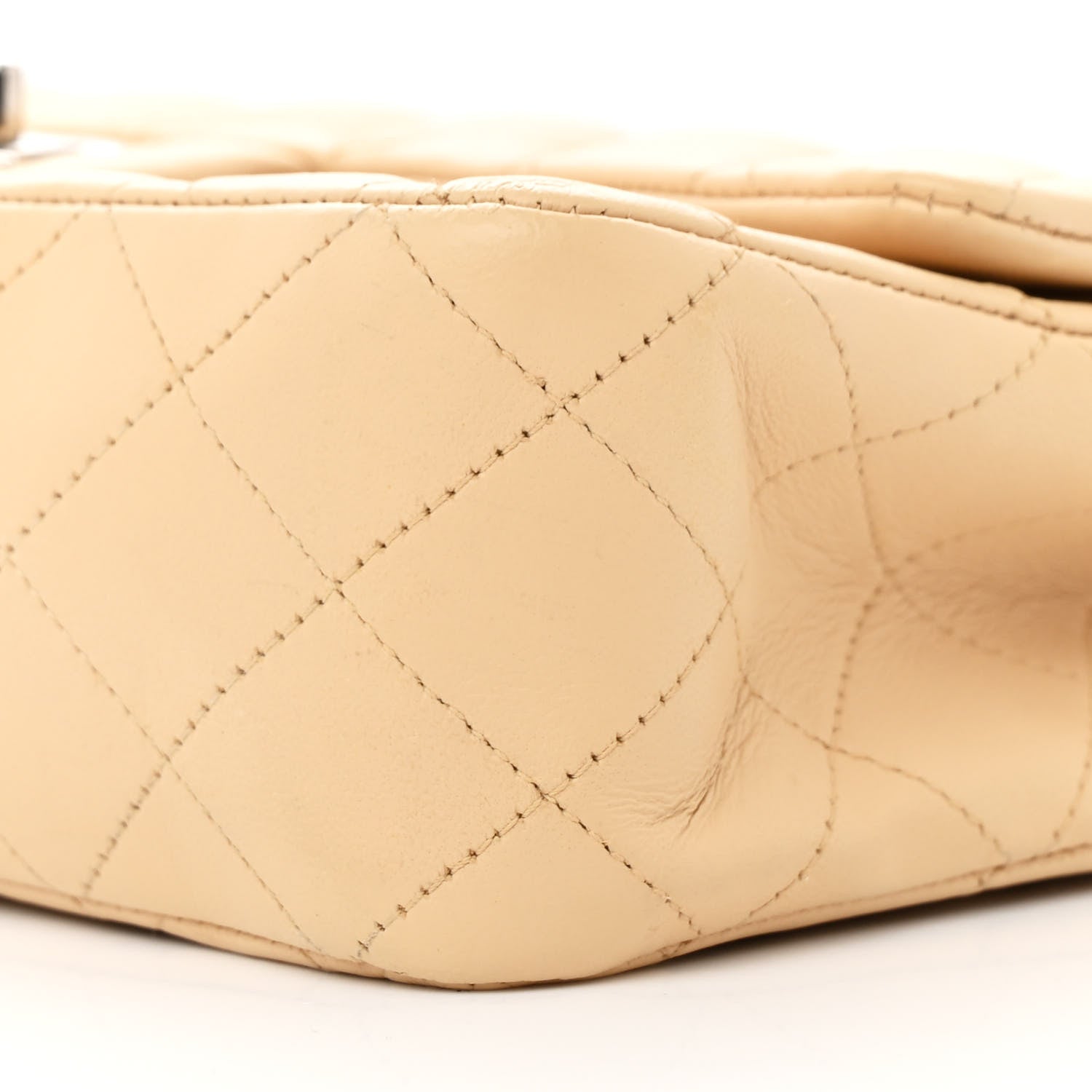 Chanel Lambskin Quilted Medium Double Flap Beige 10 of 11