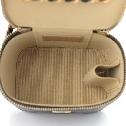 Chanel Lambskin Quilted Mini Pearl Crush Vanity Case With Chain Black 5 of 11