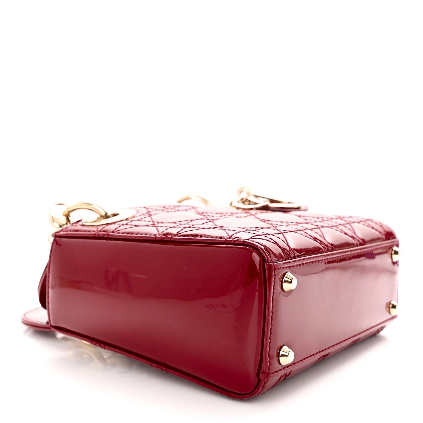 Patent Cannage Mini Lady Dior Red