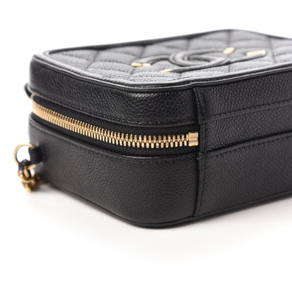 Chanel Caviar Quilted Small CC Filigree Vanity Case Black 6 of 10