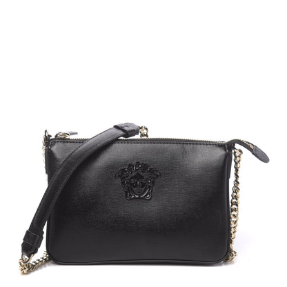 Versace Saffiano Calfskin Palazzo Chain Crossbody Black 1 of 10