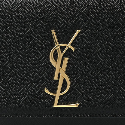 Saint Laurent Grain De Poudre Medium Classic Monogram Kate Satchel Black 10 of 13