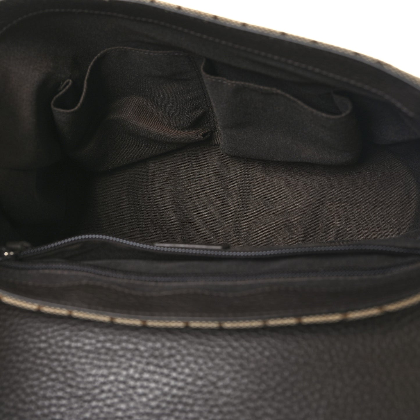 Monogram Large Flap Messenger Bag Beige Dark Brown