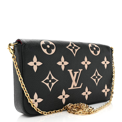 Louis Vuitton LOUIS VUITTON Empreinte Monogram Giant Felicie Pochette Black Beige 4 of 15
