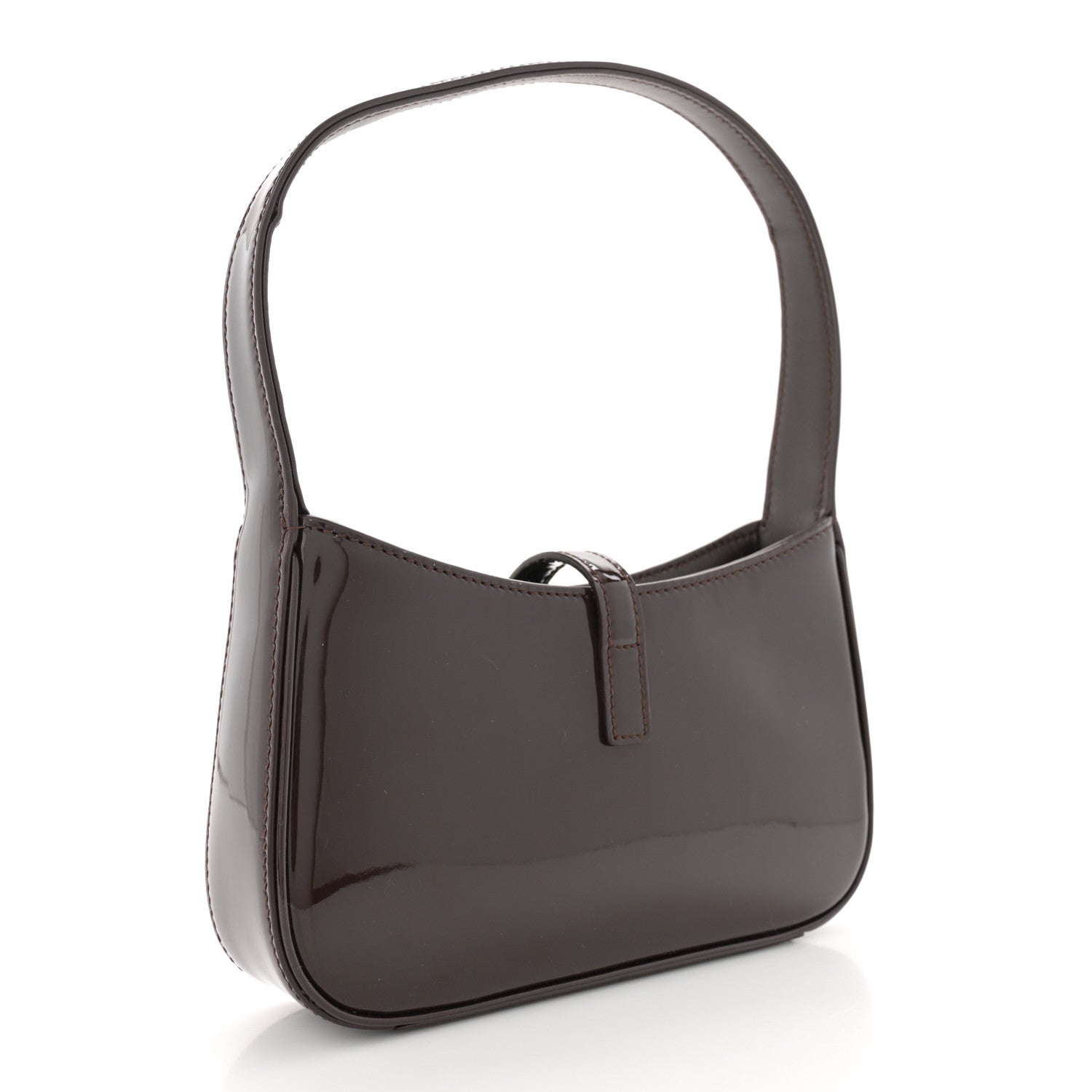 Saint Laurent Patent Calfskin Le 5 A 7 Mini Hobo Spicy Chocolate 3 of 13
