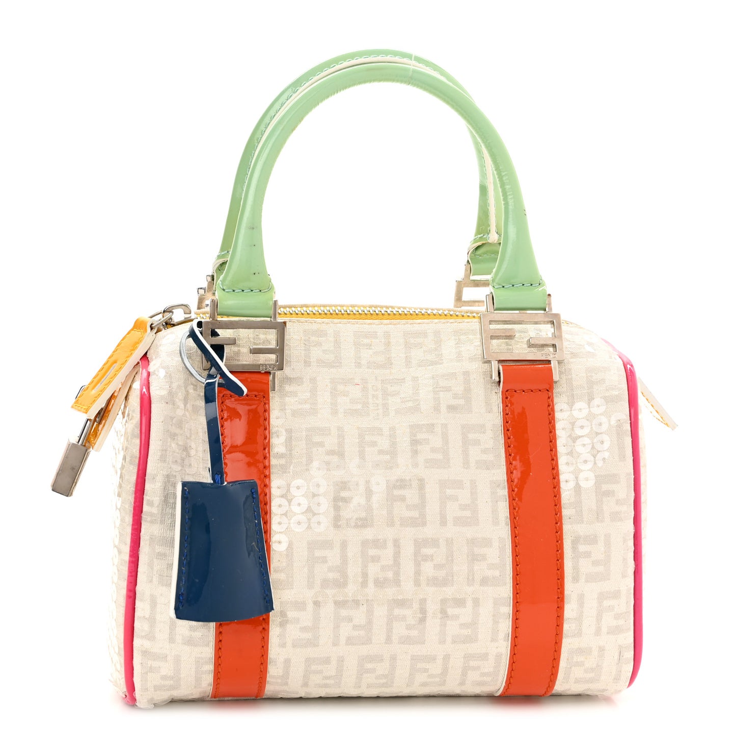 Sequin Patent Calfskin Zucchino Mini Forever Boston White Multicolor