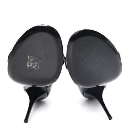 Saint Laurent Vernice Chiffon Cassandra 100 Ankle Strap Sandals 38.5 Black 38.5 Black 6 of 9